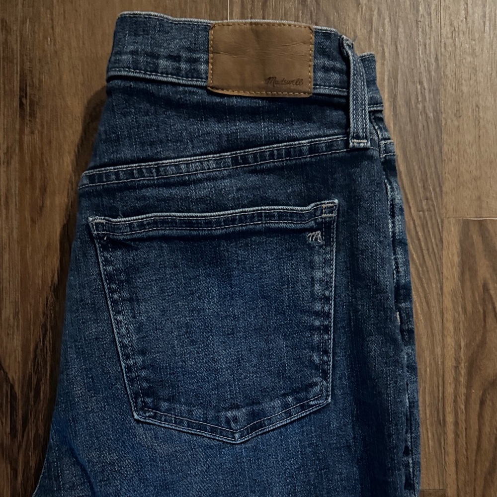 Madewell Dark Blue Jeans with Brown Patch